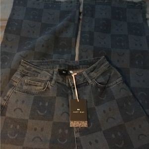Lazy Oaf Happy Sad Wide Leg Pants